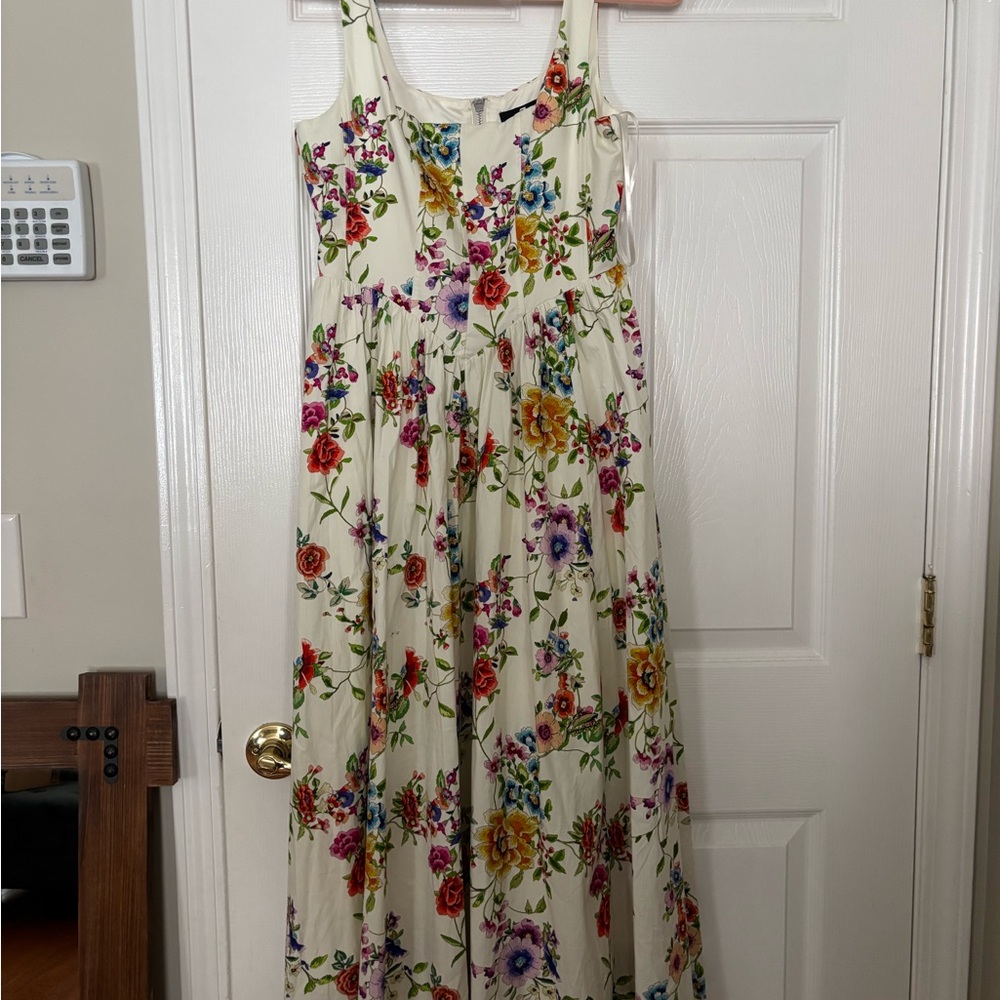 7 For All Mankind Floral Printed Corset Style Dress